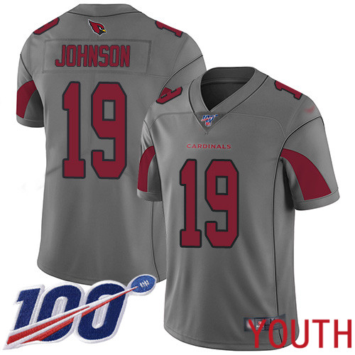 Arizona Cardinals Limited Silver Youth KeeSean Johnson Jersey NFL Football #19 100th Season Inverted Legend